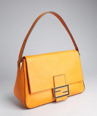 Fendi Orange Leather 'mamma' Shoulder Bag