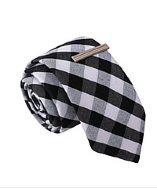 Skinny Tie Madness Skinny Tie Madness Men's Gingham Plaid Tie With Tie Clip