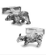 Ox And Bull Trading Co. Sterling Bull And Bear Cufflinks