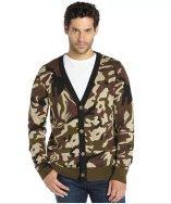 3rd & Army Army Green Camo Cotton 'gunny' V-neck Cardigan
