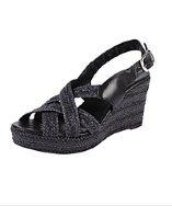 Carmen Saiz Leather And Braided Raffia Wedge15331