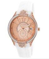 Ted Lapidus Women's Crystal White Silicone Rose-tone Dial