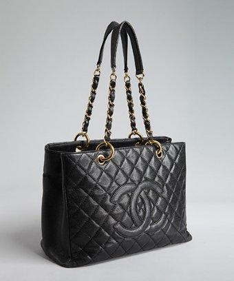 Chanel Black Matelasse Leather 'grand' Shopping Tote
