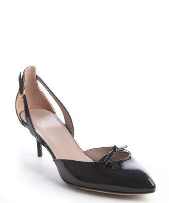 Gucci Black Patent Leather Bow Accent Pump