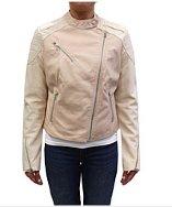 Coffeeshop Color Block Faux Leather Moto Jacket