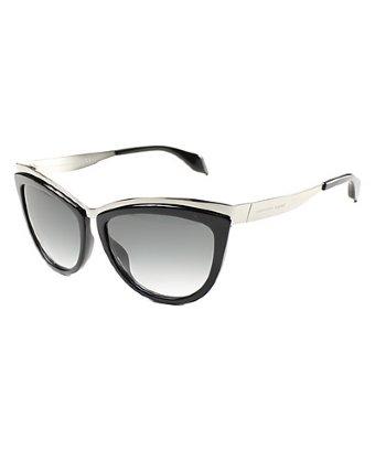 Alexander Mcqueen Alexander Mcqueen Am 4251/s E60 Black Palladium Cat Eye Plastic Sunglasses Grey Gradient Lens