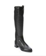 Stuart Weitzman Black Leather 'mezzanine' Knee-high Stretch Slip-on Boots