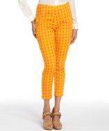 Jb By Julie Brown Orange And Pink Stretch Cotton 'rafia' Pattern Printed Pants
