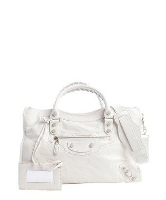 Balenciaga White Leather 'giant City' Convertible Shoulder Bag