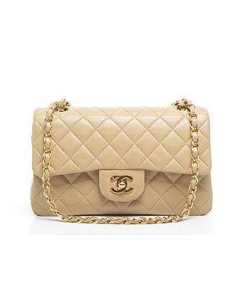 Chanel Pre-owned Chanel Beige Lambskin Small Double Flap Bag