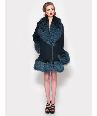 Adolfo Sanchez Dolpa Cashmere And Fox Fur Coat - Blue