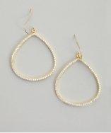 Soixante Neuf Gold And Pave Crystal Wide Teardrop Earrings