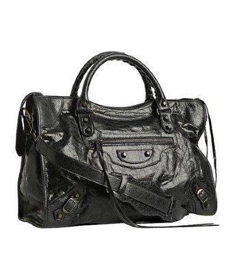 Balenciaga Black Lambskin 'city' Satchel
