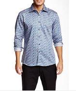 T.r. Premium Royal Long Sleeve Button Down Printed Dress Shirt
