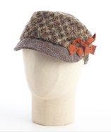 Grace Hats Brown And Green Loose Knit Ribbon Detail 'kimberly' Cap