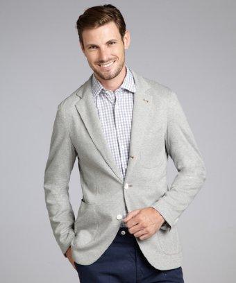Scott James Grey Cotton Fleece  Alfredo  Three Button Blazer