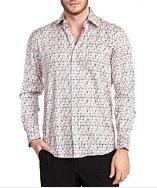 T.r. Premium Printed Long Sleeve Button Down Shirt
