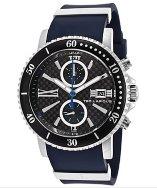 Ted Lapidus Men's Chronograph Blue Rubber Black Carbon Fiber Dial