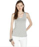 Casual Couture By Green Envelope Heather Grey Sleeveless Jersey Cutout Back Top