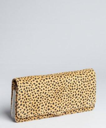Rebecca Minkoff Tan Leopard Print Brushed Leather 'honey' Clutch