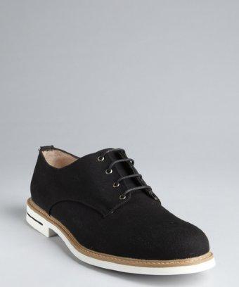 J.d. Fisk Black Canvas 'hardy' Lace Up Oxfords