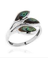 Aeravida Tropical Rainbow Gemstone Leaf Wrap Sterling Silver Ring