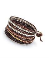 Nakamol Gudrun Wrap Bracelet-mix Metal/wine Leather