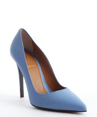 Fendi Powder Blue Leather Pointed Toe Pumps