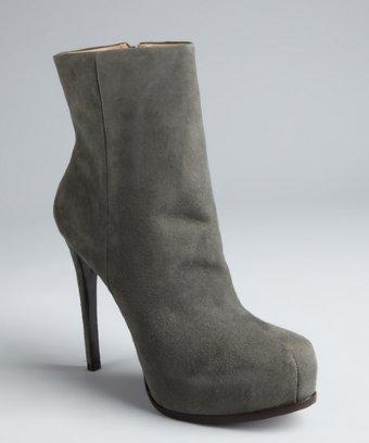 Pour La Victoire Grey Suede 'bardot' Platform Ankle Boots
