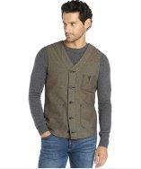 3rd & Army Taupe Cotton Plaid Back 5 Button 'journeyman' Vest