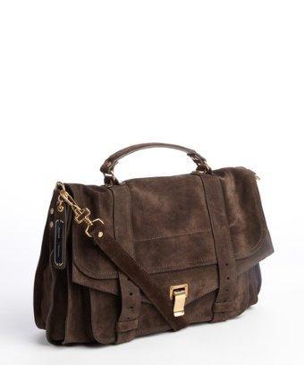 Proenza Schouler Brown Suede Ps1 Mini Pouch Crossbody Bag