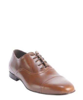 A. Testoni Basic Tan Leather Cap Toe Oxfords