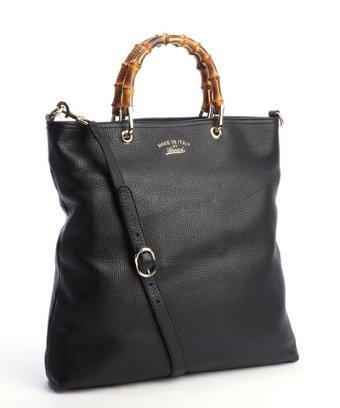 Gucci Black Leather 'bamboo Shopper' Tote