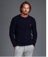 Lightningbolt Lambswool Basket Weave Crewneck
