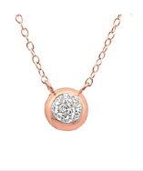 Amanda Rose Collection Rose Gold Plated Sterling Silver Pendant With Swarovski Crystals