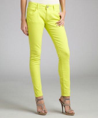 Romeo & Juliet Couture Neon Yellow Stretch Denim Skinny Jeans