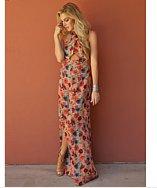 West Coast Wardrobe West Coast Wardrobe Good Vibes Floral Dress In Taupe