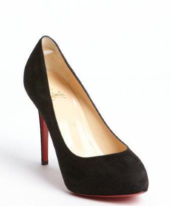 Christian Louboutin Black Suede Hidden Platform 'declic' Pumps