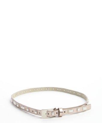 Fashion Focus Rose And Silver Patent Leather Belt With Grommets