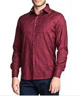 T.r. Premium Jacquard Print Long Sleeve Button Down Shirt