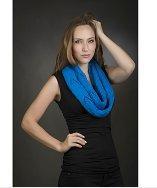 Elizabeth Koh Electric Blue Chevron Infinity Scarf