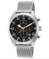 Ben Minkoff Voyager Chronograph Stainless Steel Black Dial