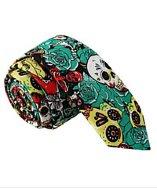 Skinny Tie Madness Skinny Tie Madness Men's Skull Print Tie