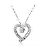Amanda Rose Collection Sterling Silver Diamond Accent Heart Pendant-necklace