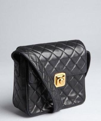 Chanel Black Quilted Lambskin Pushlock Vintage Shoulder Bag
