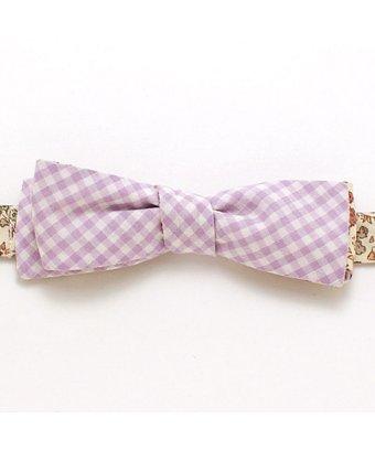 General Knot & Co. 1940s Mini Gingham & Pale Floral Batwing Bow