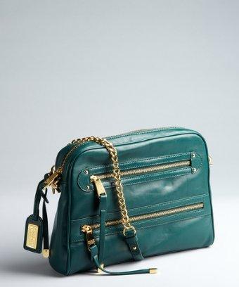 Badgley Mischka Forest Green Leather 'felicia' Crossbody Bag