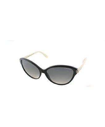 Tom Ford Tom Ford Priscilla Tf 342 05b Shiny Balck Cat-eye Plastic Sunglasses