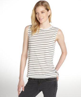 Lna White And Black Striped 'ruby' Tank