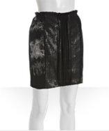 Mark & James By Badgley Mischka Black Cotton Stretch Tie Dye Combo Mini Skirt